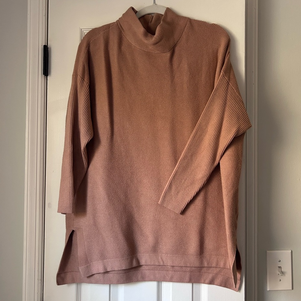 Women's Cowl Neck Sweater - Tan